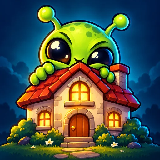 Last Home colorful alien artwork